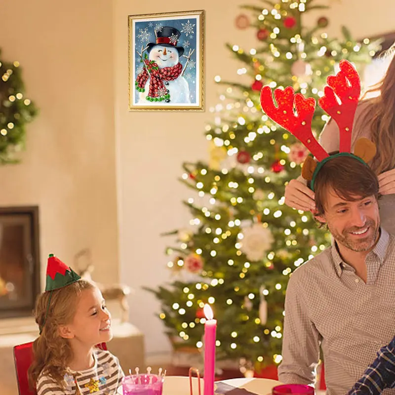 DIY 5D Набор для алмазной живописи с цифрами Снеговик Стразы искусство домашний