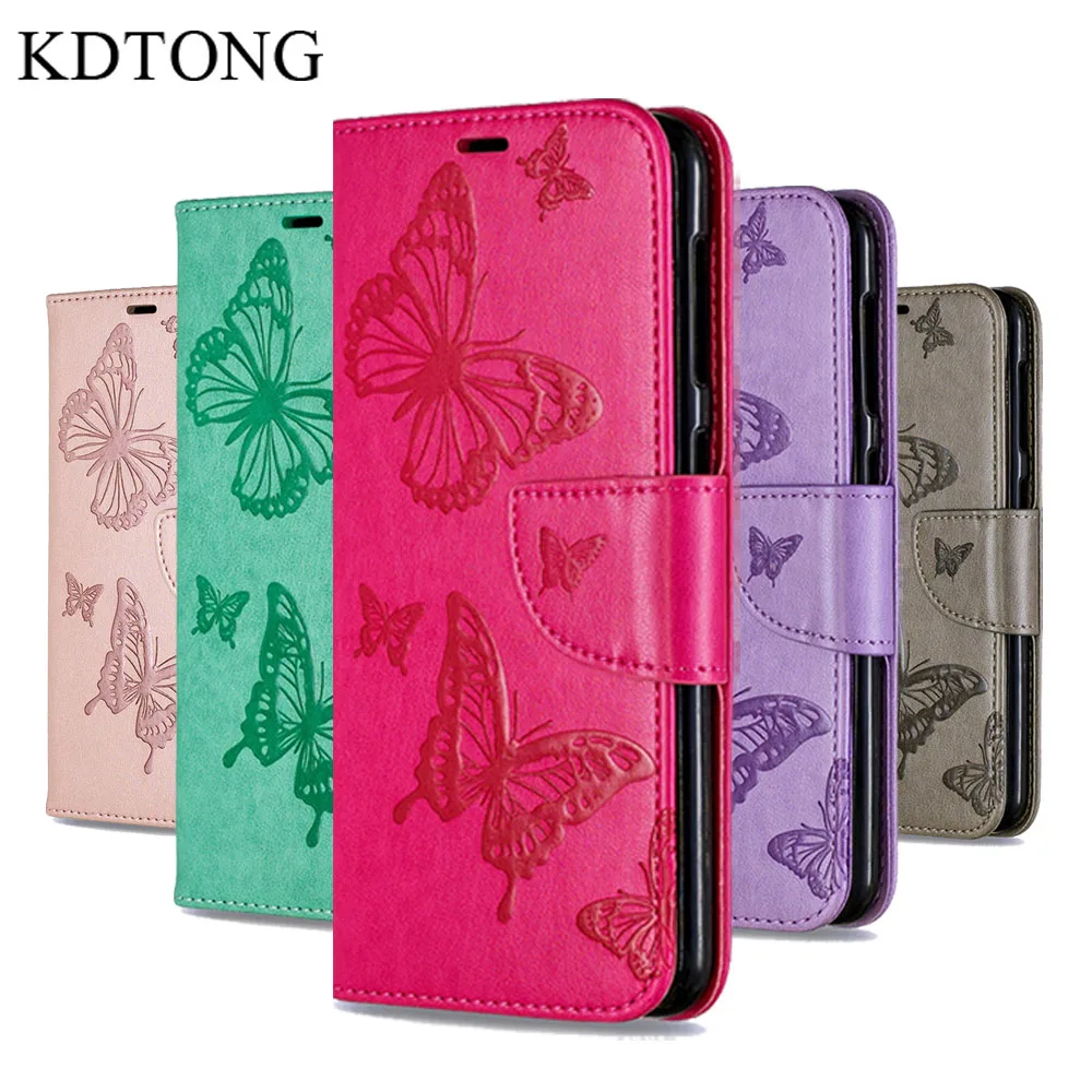 

Embossing butterfly Case For Huawei Honor 8A Case Cover For Huawei Y7 Y5 Y6 2019 Case Cute Flip Leather Wallet Card Cover Capa