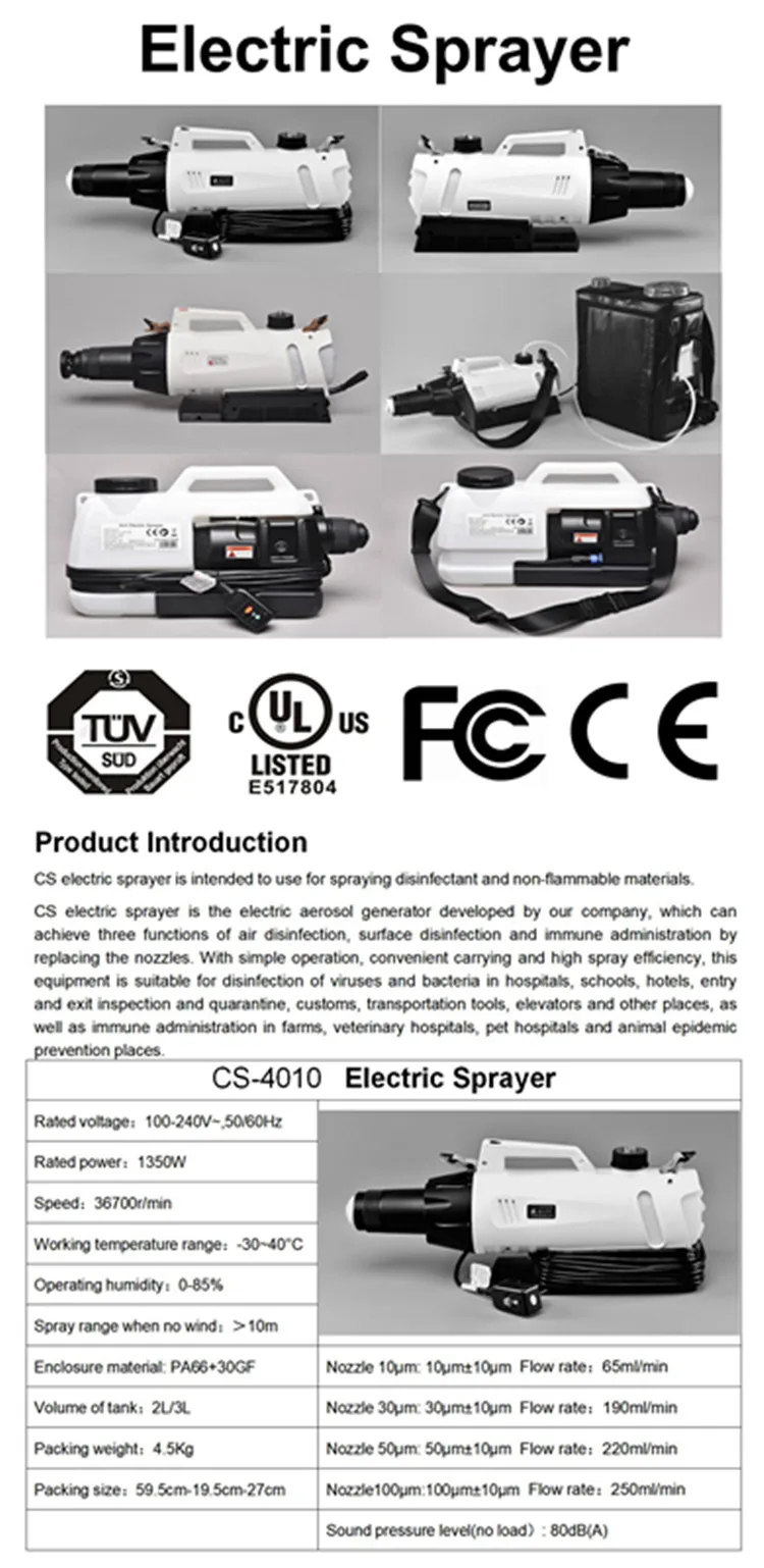

agricultural electric portable battery ulv cold fogger cordless machine battery power sprayer