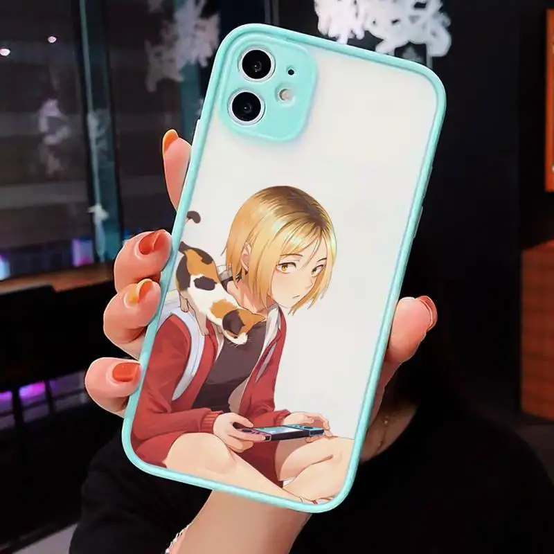 

Kenma Kozume Haikyuu!! Phone Case For iPhone 12 11 Mini Pro XR XS Max 7 8 Plus X Matte transparent blue Back Cover