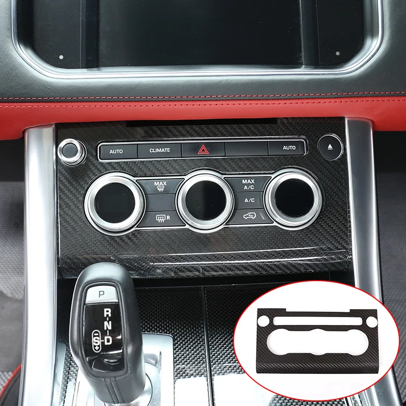 

Real Carbon Fiber Car Center Console AC Panel Frame Cover Trim For Range Rover Sport RR Sport 2014-2017 Accessories