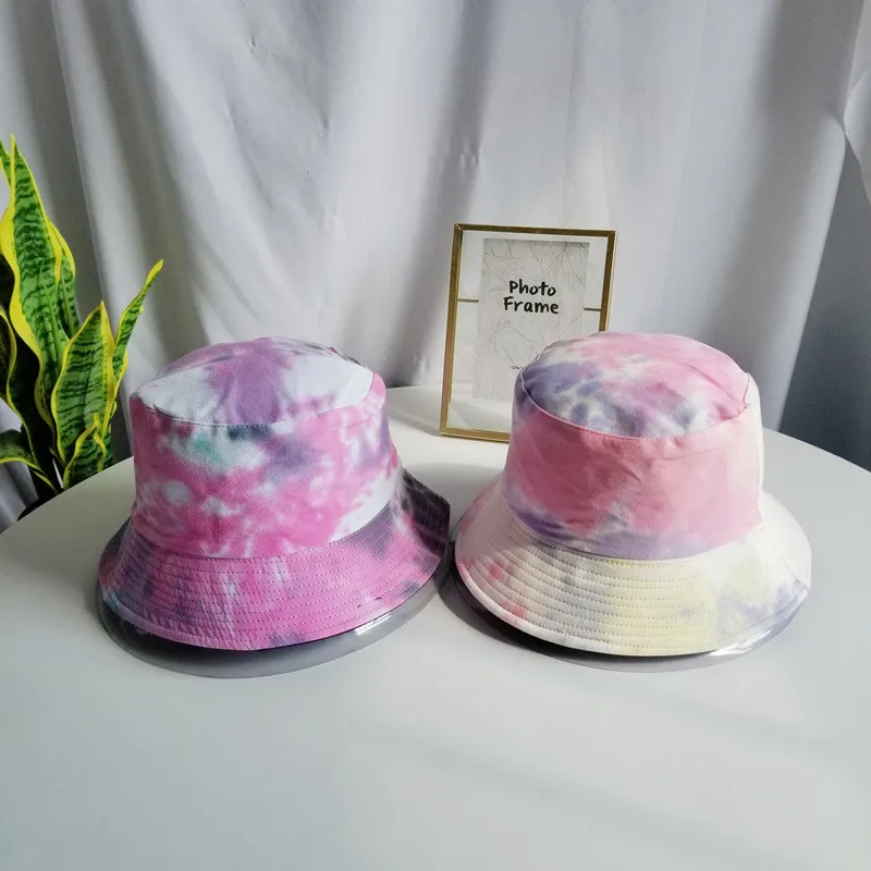 

Unisex Children Colorful Tie Dyeing Print Fisherman's Hat Outdoor Sun Hat Kids Girls Fashion All-around Bucket Hat Causal Caps