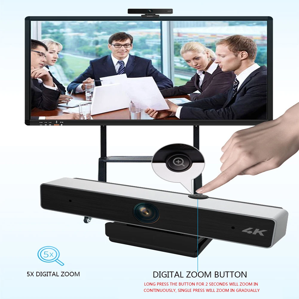 Веб-камера C98 4K UHD для видеоконференций потоковая запись 5-кратный цифровой зум