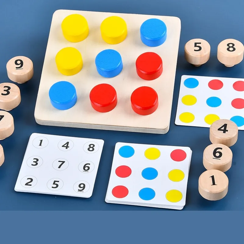 

Деревянный затяните винты в комплекте вызов настольная игра Montessori Цвет номер познания сопряжения пазл игрушка для обучения подарки