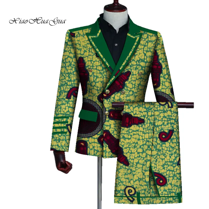 Мужская одежда в африканском стиле комплекты из топа и штанов с принтом Анкары