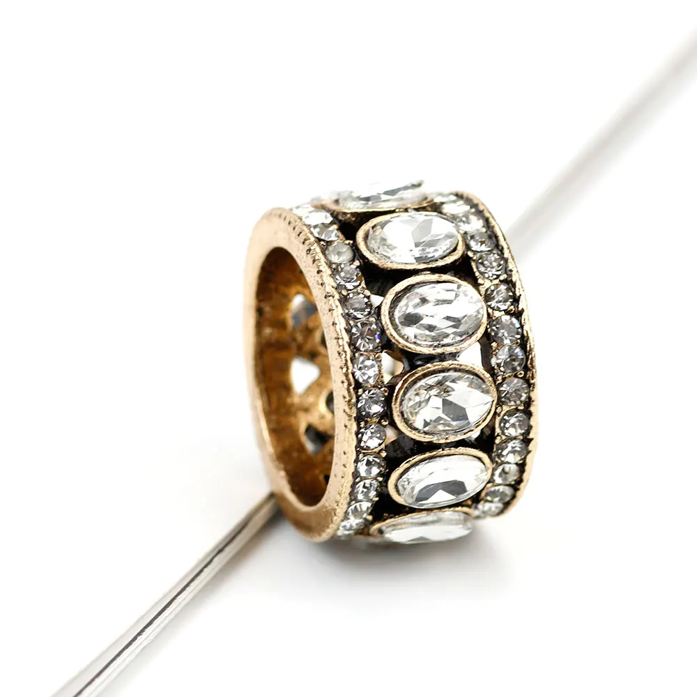 Sunspicems Retro Oval Crystal Caesar Ring Antique Gold Color Ethnic Banquet Jewelry Turkish Single Row Stone Design Family Gift | Украшения