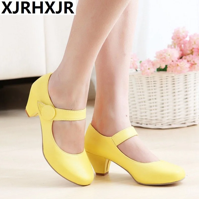 Лидер продаж женская обувь на низком каблуке Ремешок щиколотке Повседневная