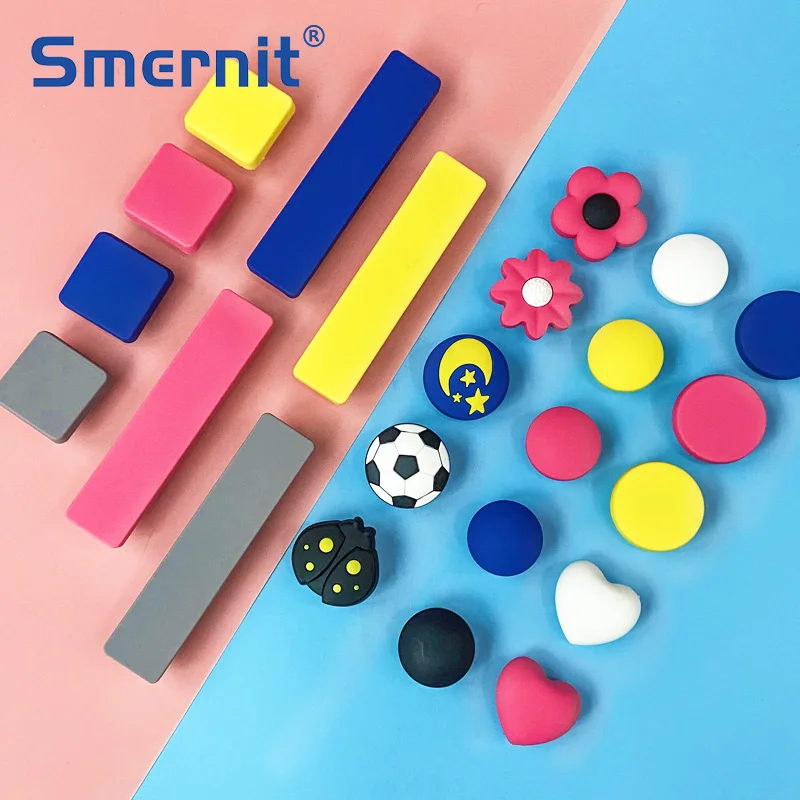 Резиновые дверные ручки для мебели детские цветные туфли Цвет розовый голубой