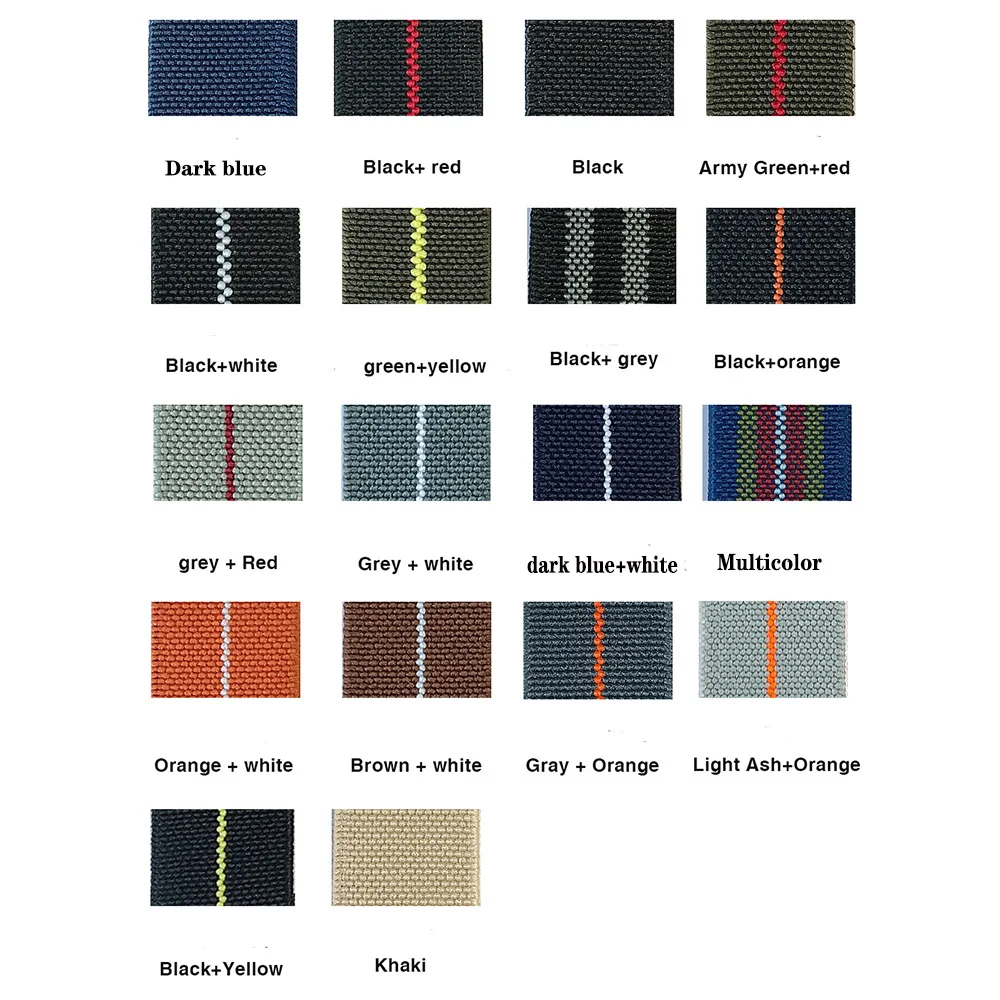 Trendy Brand Nylon Nato Strap Watch Elastic Belt French Troops Parachute Bag Watchband 18mm 20mm 22mm Military Wristwatch