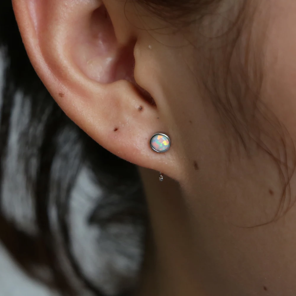 Простой Классический однокаменный ушной провод 4 мм огненный опал драгоценный