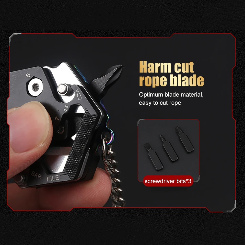 

15 in 1Mini-coin EDC Screwdriver Outdoor Portable Mini bottle opener Multifunctional Walkman Tool Emergency Survival Multi Tools