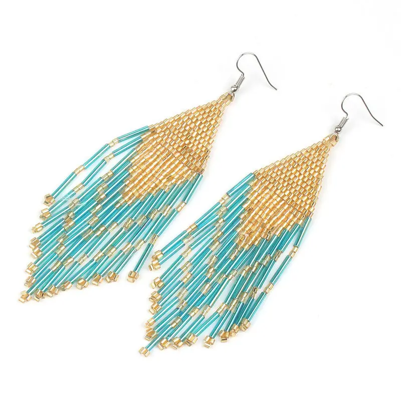 Женские Геометрические висячие серьги SHINUSBOHO с кисточками модные длинные