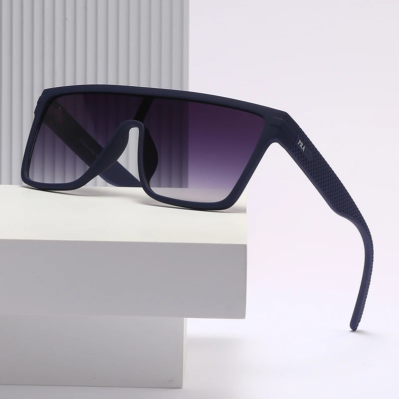 

New Arrivals Oversized One Lens Men Trendy Rectangle Sunglasses Male Big Frame Vintage Retro Fashion Brand UV400 Glasses 32090