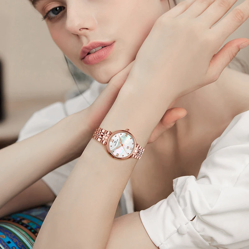 Гран при новые золотые Водонепроницаемый наручные часы для женщин Reloj Hombre