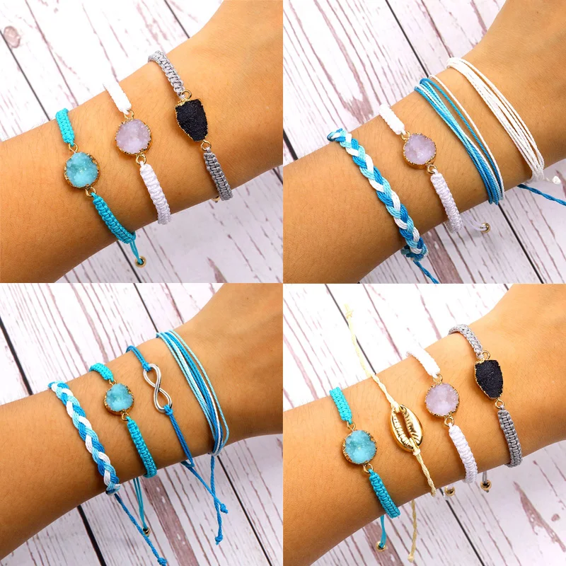 Умка винтажные веревочные браслеты для женщин мужчин влюбленных Бохо