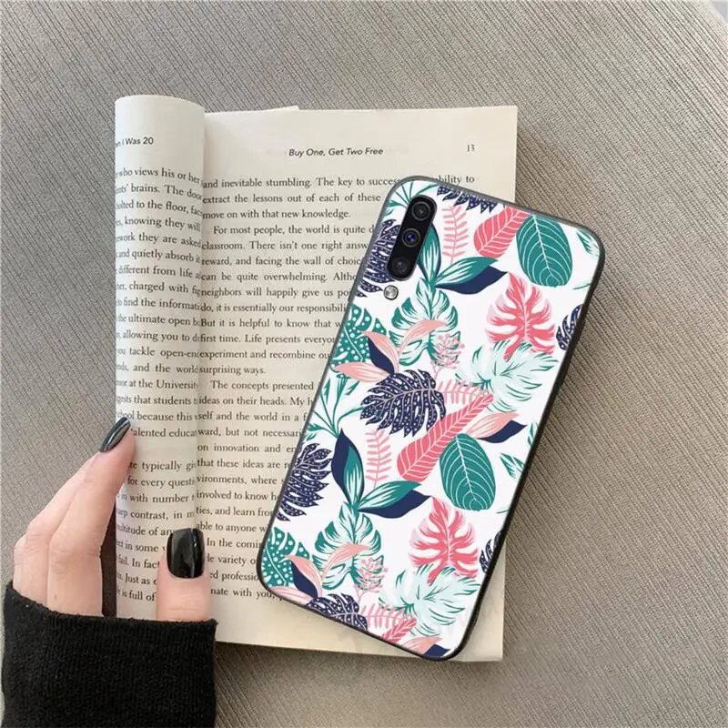 

Retro Floral Leaf Pattern leaves cover Phone Case For Samsung galaxy S 9 10 20 A 10 21 30 31 40 50 51 71 s note 20 j 4 2018 plus