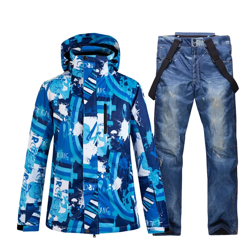 Уличная спортивная одежда мужской зимний костюм для сноуборда теплый