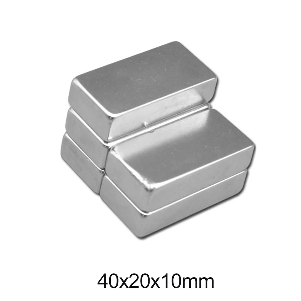 

1 ~ 10 шт. 40x20x10 четырехъядерный мощный магнит полоса DIY постоянный магнит 40x20x10 мм сверхмощный неодимовый магнит 40*20*10 мм
