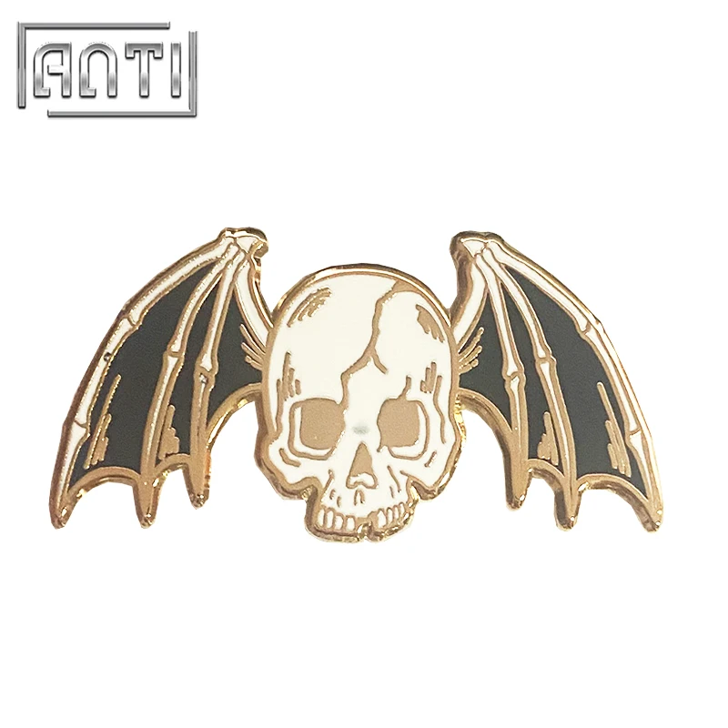 

Wholesale manufacturer black and white Halloween cool pattern hard enamel zinc alloy lapel pin