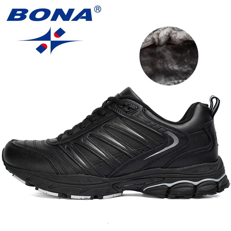 BLACK BONA/Новинка; мужские кроссовки; Легкие дышащие уличные кроссовки для прогулок и бега; спортивная обувь; удобная спортивная обувь для мужчин - Цвет: BLACK