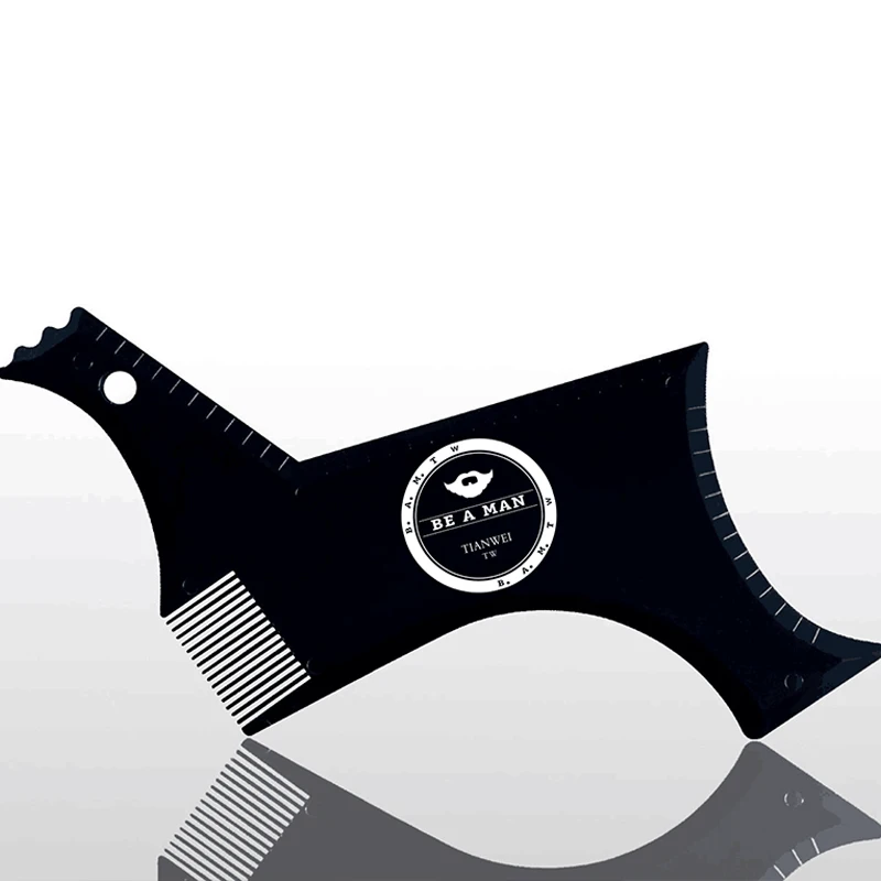 Идеальный гребень для бороды мужчин уход за лицом прозрачный черный трафарет