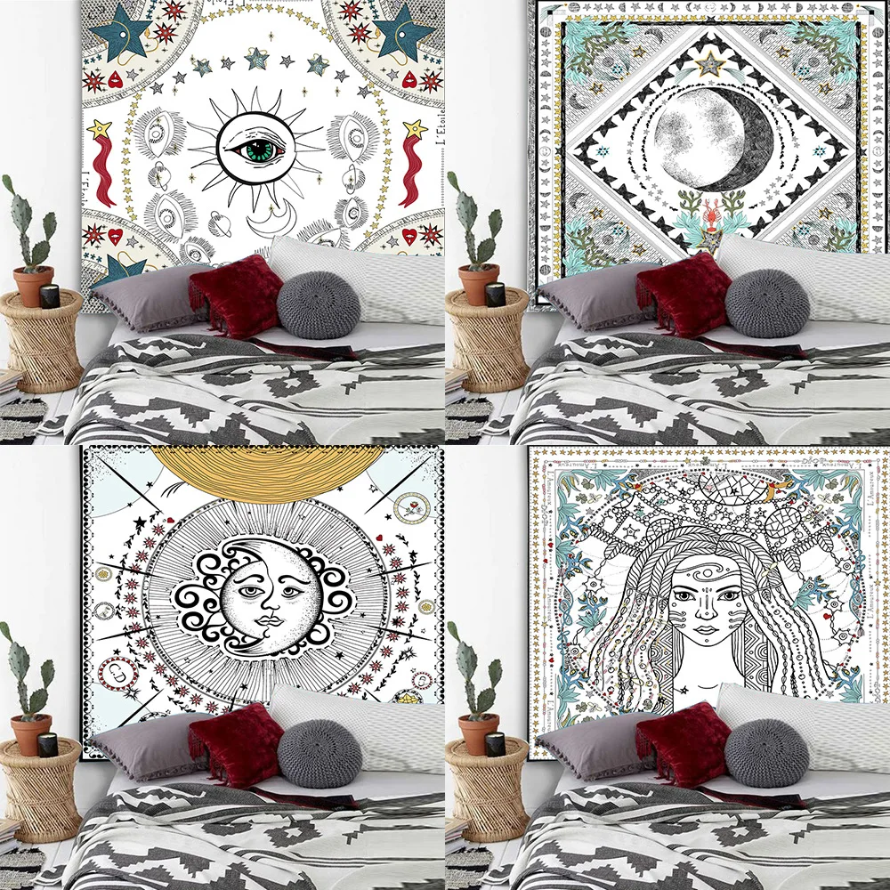 

Bohemian tapestry witchcraft medieval European retro tarot cards divination tapestry wall hanging dormitory decoration
