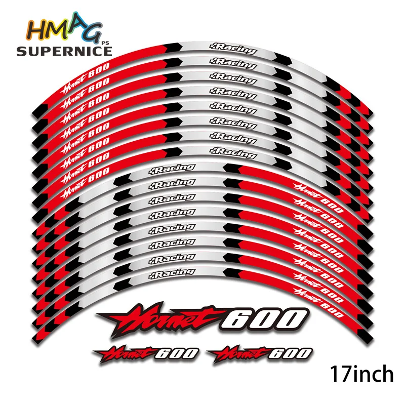 

17 Inch Motorcycle Stickers Decals Reflective Wheel Water Proof Wheel Hub Waterproof Racing Decal Sticker for Honda Hornet 600