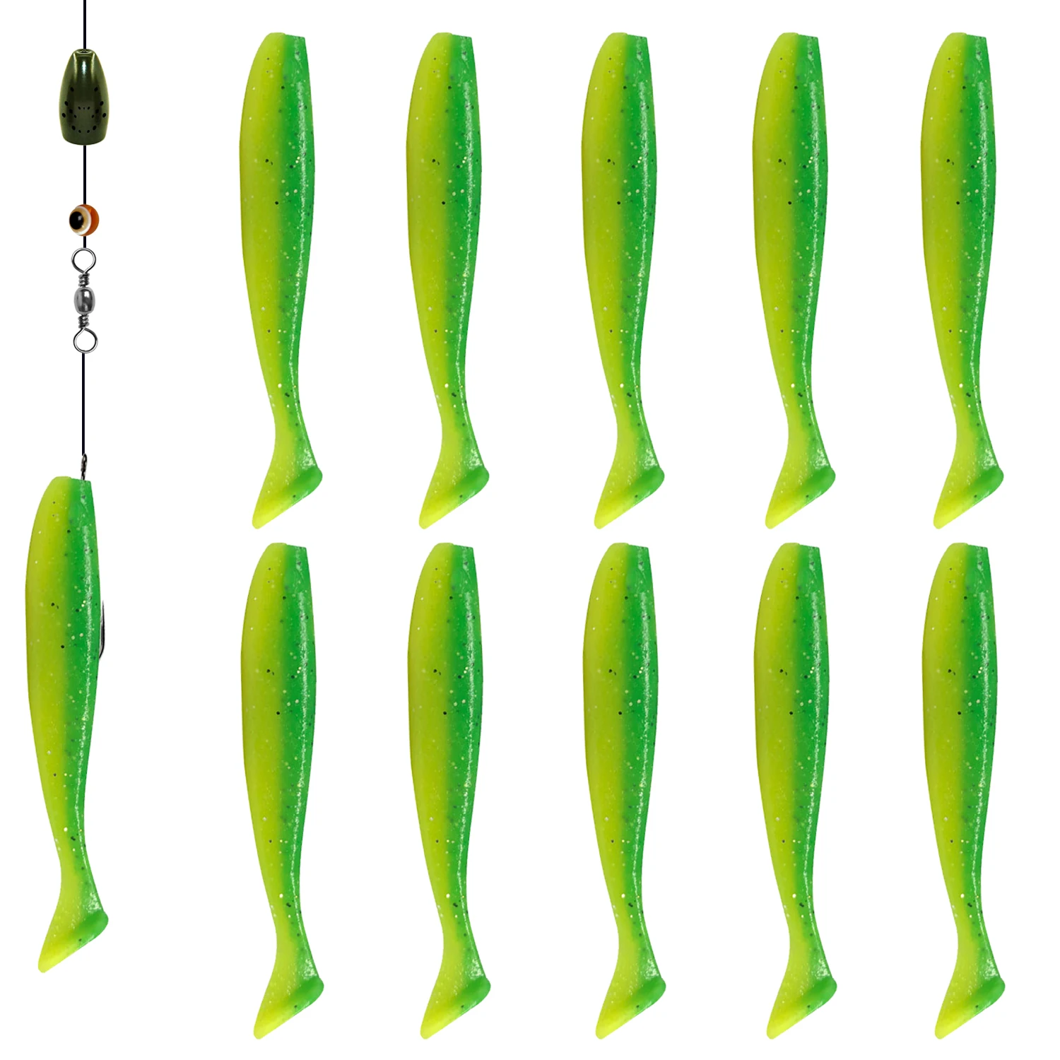 

20PCS Fishing Sea Worm Soft Bait 55mm 65mm 70mm Jig Wobbler Artificial Silicone Bait Soft Lure Swimbait Fishing Tackle