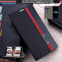 luxury pu leather case for infinix hot 10 play flip case for infinix smart 5 india phone case soft tpu silicone back cover