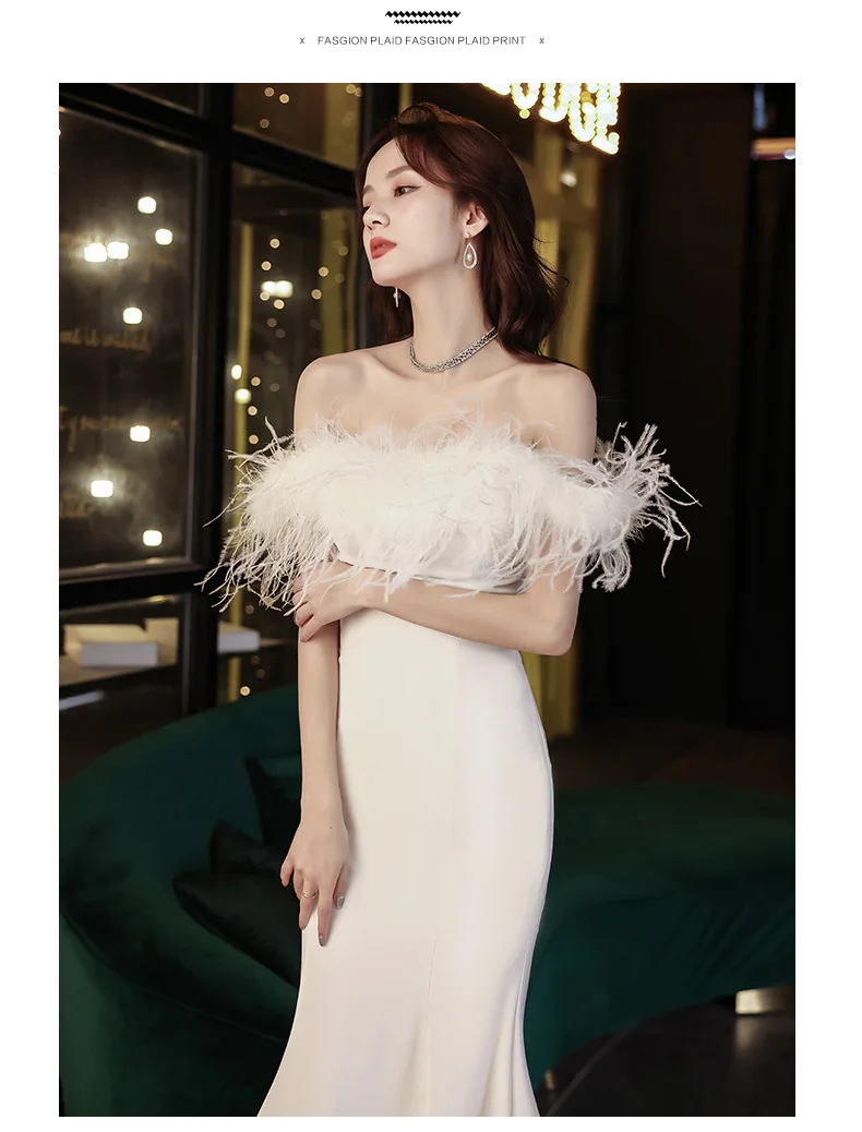 

Rushed Dress Plus Size Evening Female New Annual Meeting For Queen For Aura Was Thin Banquet Temperament Noble Shoulder