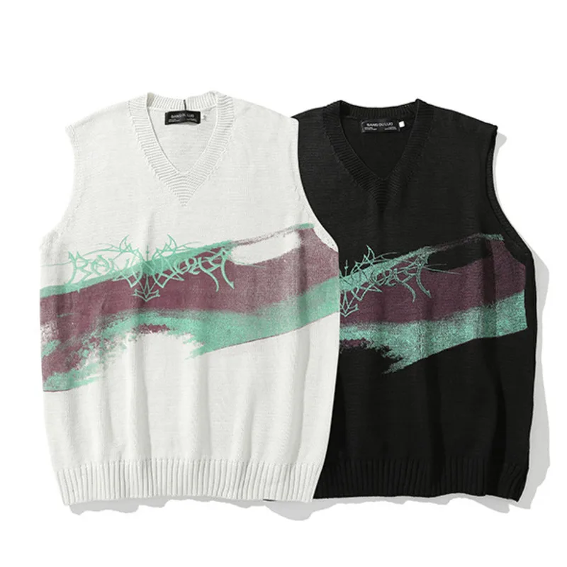 Жилет мужской оверсайз из мягкого хлопка с V-образным вырезом | - Цена: 