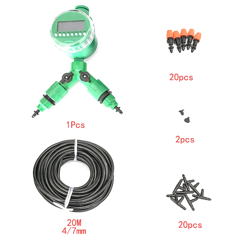 20 м 4/7 мм шланг микро полива таймер разъем капельного спринклерной садовые наборы