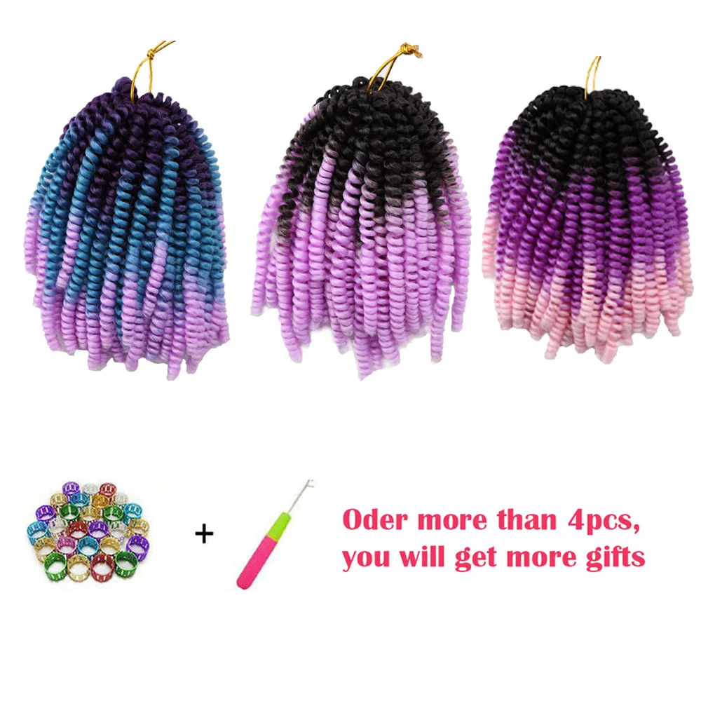 

Crochet Spring Twist ombre Braiding Hair Extension Pre stretched Synthetic braids hair Passion Kinky Twist Afro for Women Black