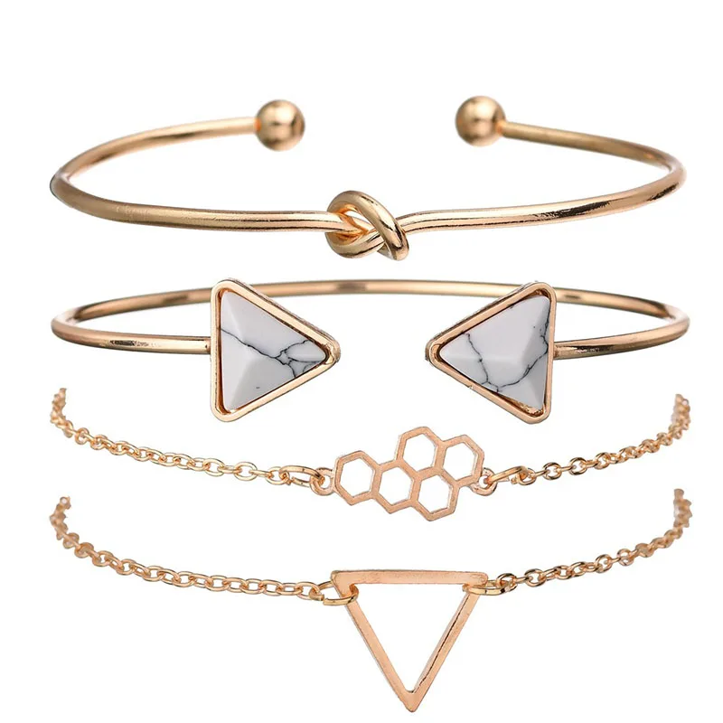

YADA Gifts Gold geometry triangle Bracelets&Bangles For Women Stainless Steel Custom Bracelets Crystal Jewelry Bracelet BT200027