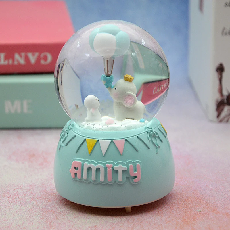 Strongwell Amusement Park Balloon Elephant Snow Globe Crystal Ball Christmas Music Box Christmas Decoration Home Birthday Gift