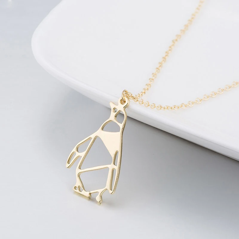 Симпатичное ожерелье пингвина оригами для девочек 2020 милая подвеска Пингвин на