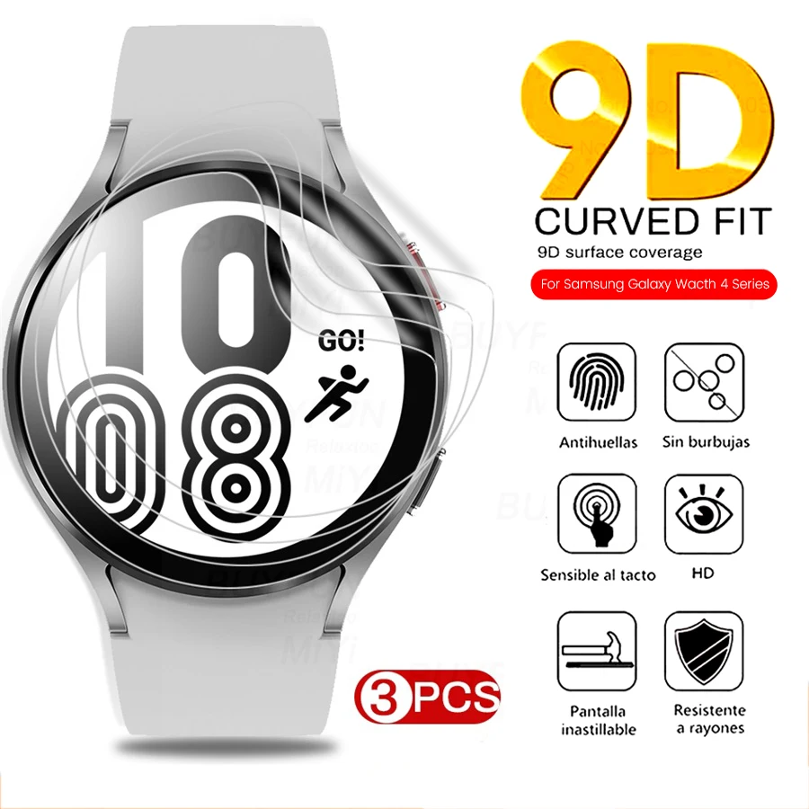 

3PCS 9D Curved Soft Hydrogel Film For Samsung Galaxy Watch 4 40mm 44mm Screen Protector Film Not Glass Watch4 Classic 42mm 46mm