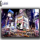 Алмазная живопись сделай сам, строительство Нью-Йорка, вышивка ночного вида, вышивка крестиком, полная квадратная мозаика, картина по номерам Стразы