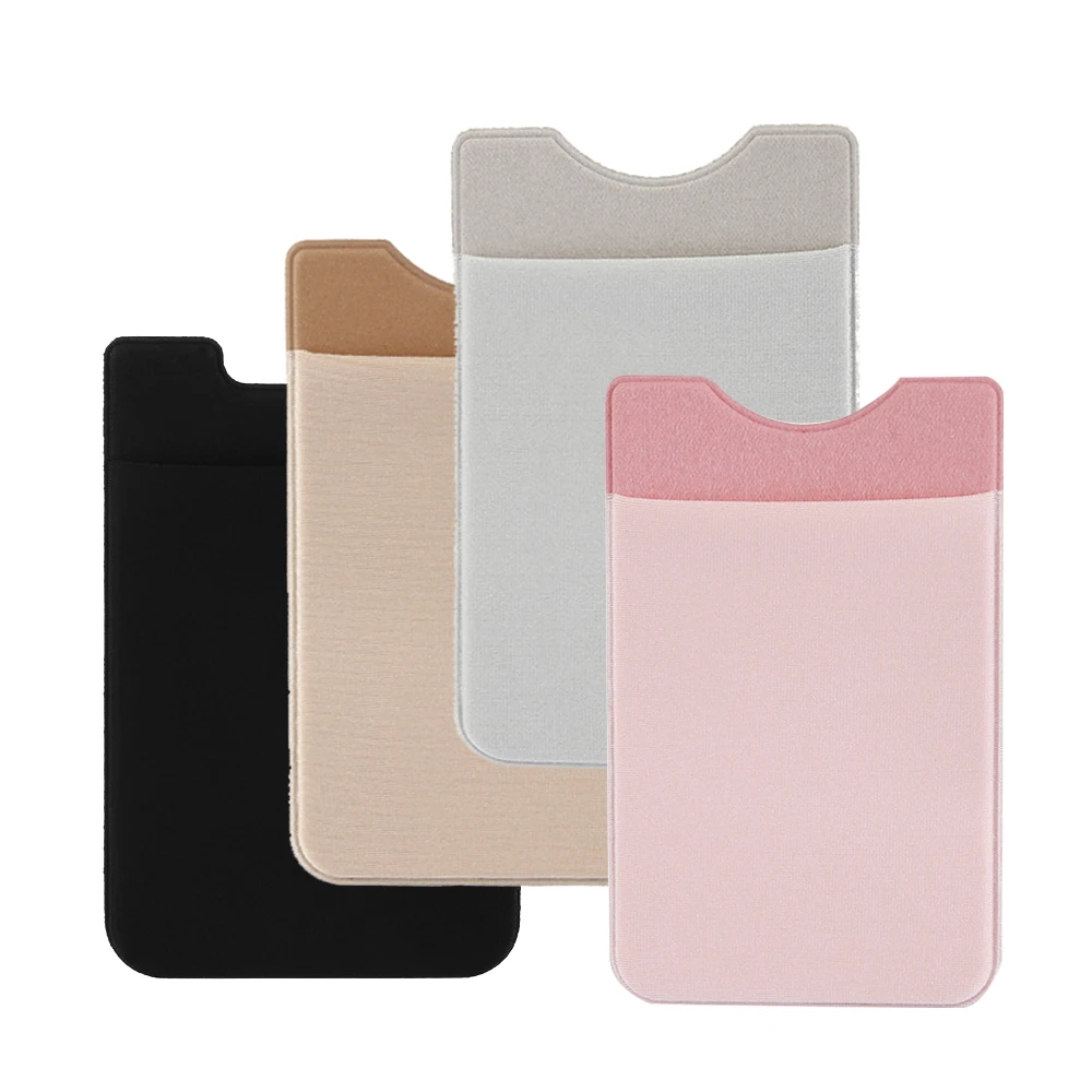 

4 colors Elastic Adhesive Mobile Phone Wallet Credit ID Card Holder Sticker Case Pouch Phone Pocket For iphone xiaomi