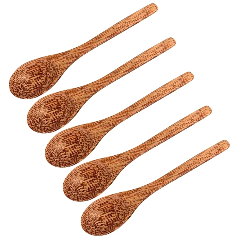 

Wooden Spoons Wood Coconut Palm for Shell Bowl Spoon for Eating Mixing Stirring Long Handle Spoon with Kitchen Utensil