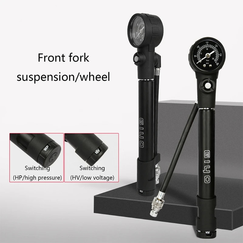 

300psi MTB Suspension Air Pump Bicycle Shock Fork Pump Bike Motor Mini Gauge Tire Pumping Schrader Presta Tyre Inflator