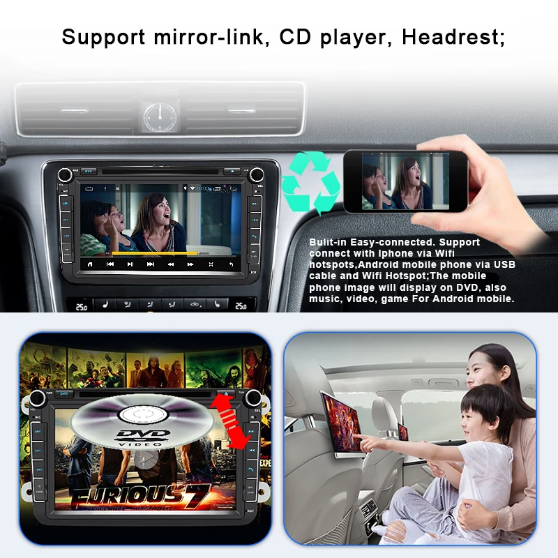 AWESAFE 2 Din Android 8 1 мультимедийный плеер Автомобильный DVD GPS навигация для VW Volkswagen GOLF 6
