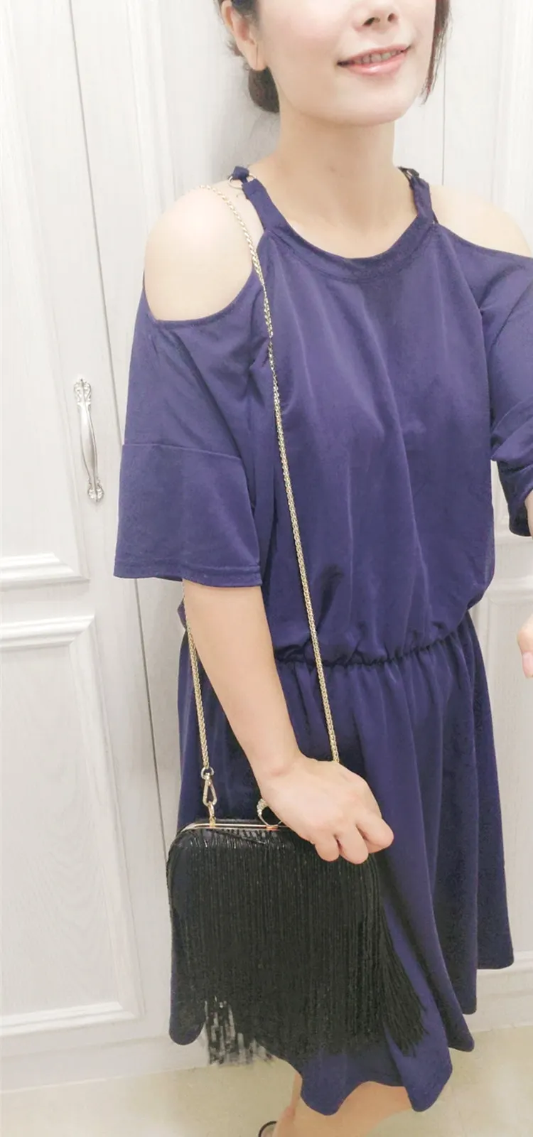 Women Tassel Fashion Ladies Clutch Bag Shoulder Handbags Female Party Wedding Evening Bag For Phone Purse