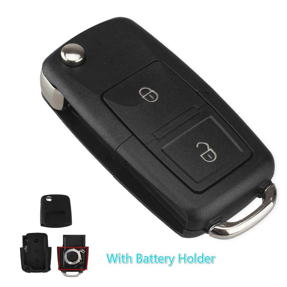 2 Buttons KEYYOU 10 шт./партия 2/3 кнопки флип складной Автомобильный ключ оболочки автомобильный ключ чехол для VW Volkswagen Jetta Golf Passat Beetle Polo Bora - Цвет: 2 Buttons