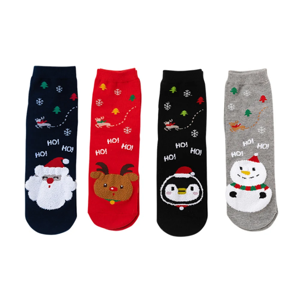 

Cute Christmas Elk Santa Claus Cotton Socks Autumn Winter Christmas Socks One size