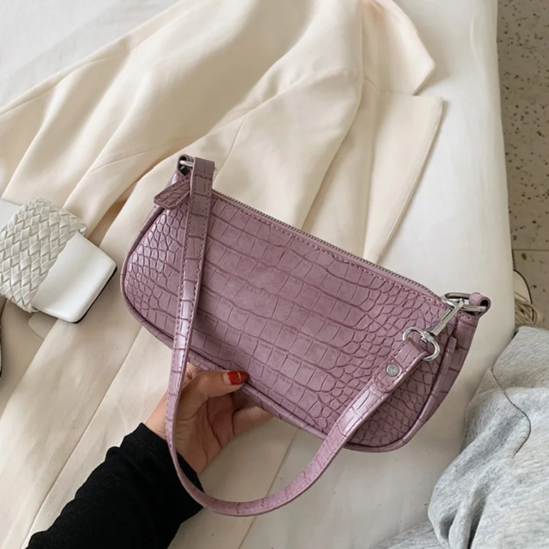 

Женская сумка через плечо, из искусственной кожи с каменным узором, однотонная, 2020