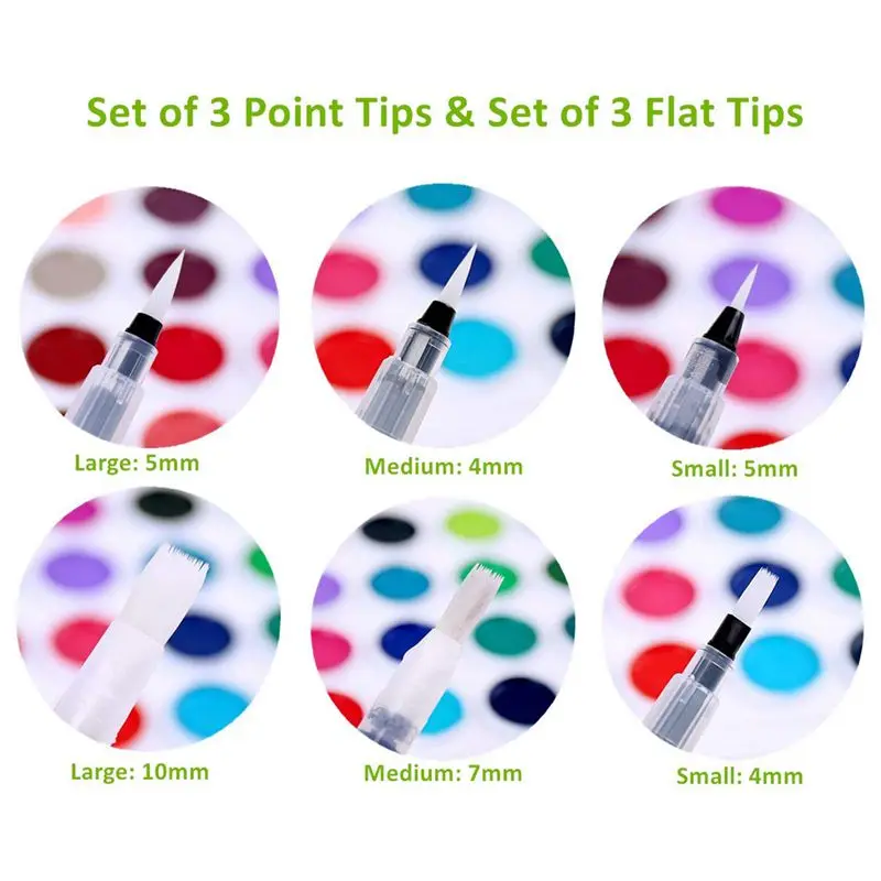 Кисть для акварели набор из 6 кистей водорастворимые цветные карандаши маркеры