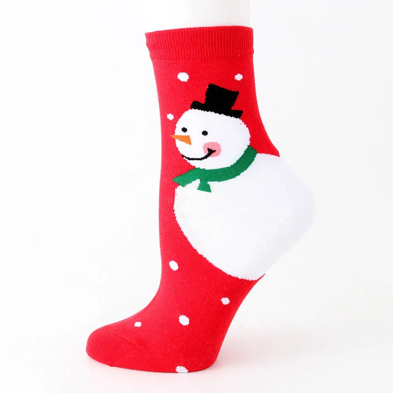 C Cotton Socks Cute Funny Women Sock Colorful Cartoon Kawaii Santa Elk Socks Christmas Gift For Girls Cute funny design#F - Цвет: C