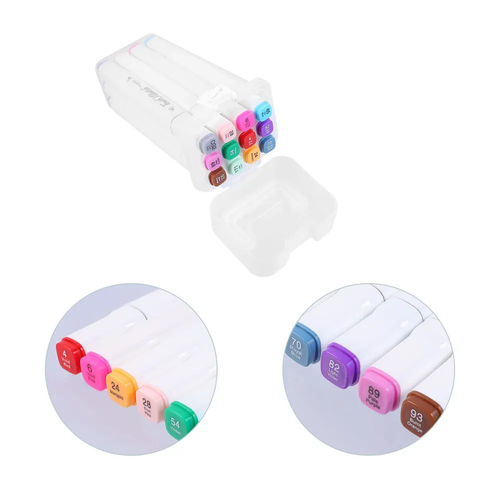

1 Set 12Pcs Marker Set Students Painting Illustration Coloring Markers (White)
