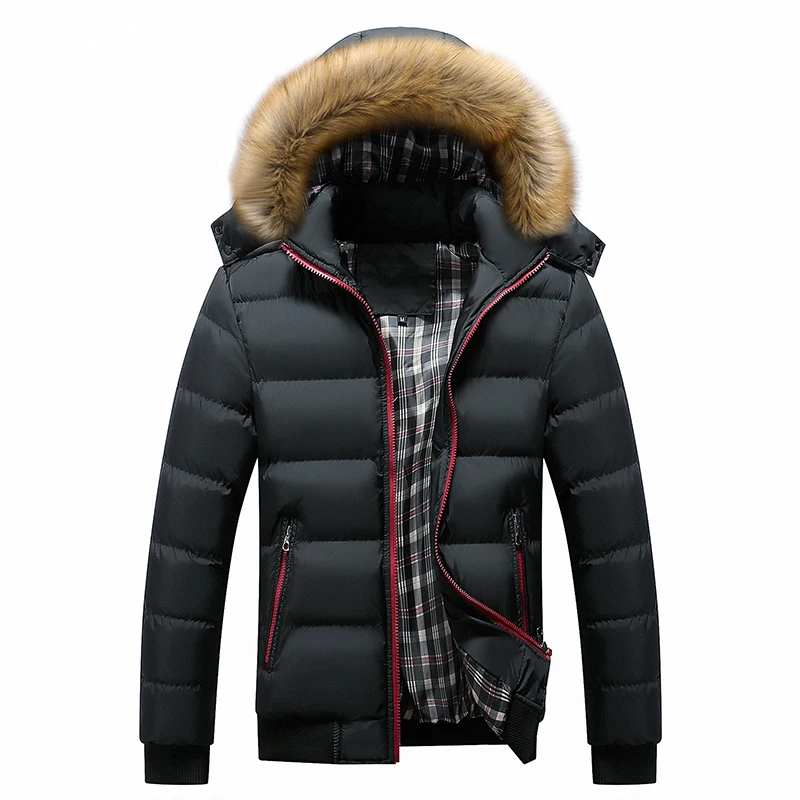Зимняя одежда с меховым воротником зимняя куртка для мужчин пальто парка